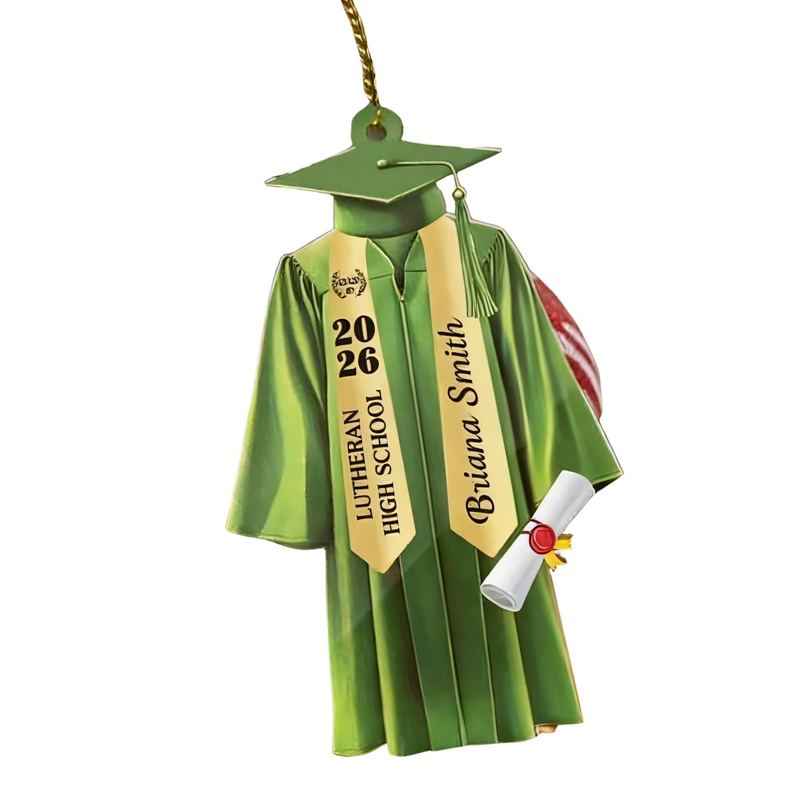 Class of 2026 2D Flat Graduation Gown Shape Backpacks Pendant Acrylic Car Rearview Mirrored Decoration Hanging Ornament Acrylic Car Rearview Glass Decoration