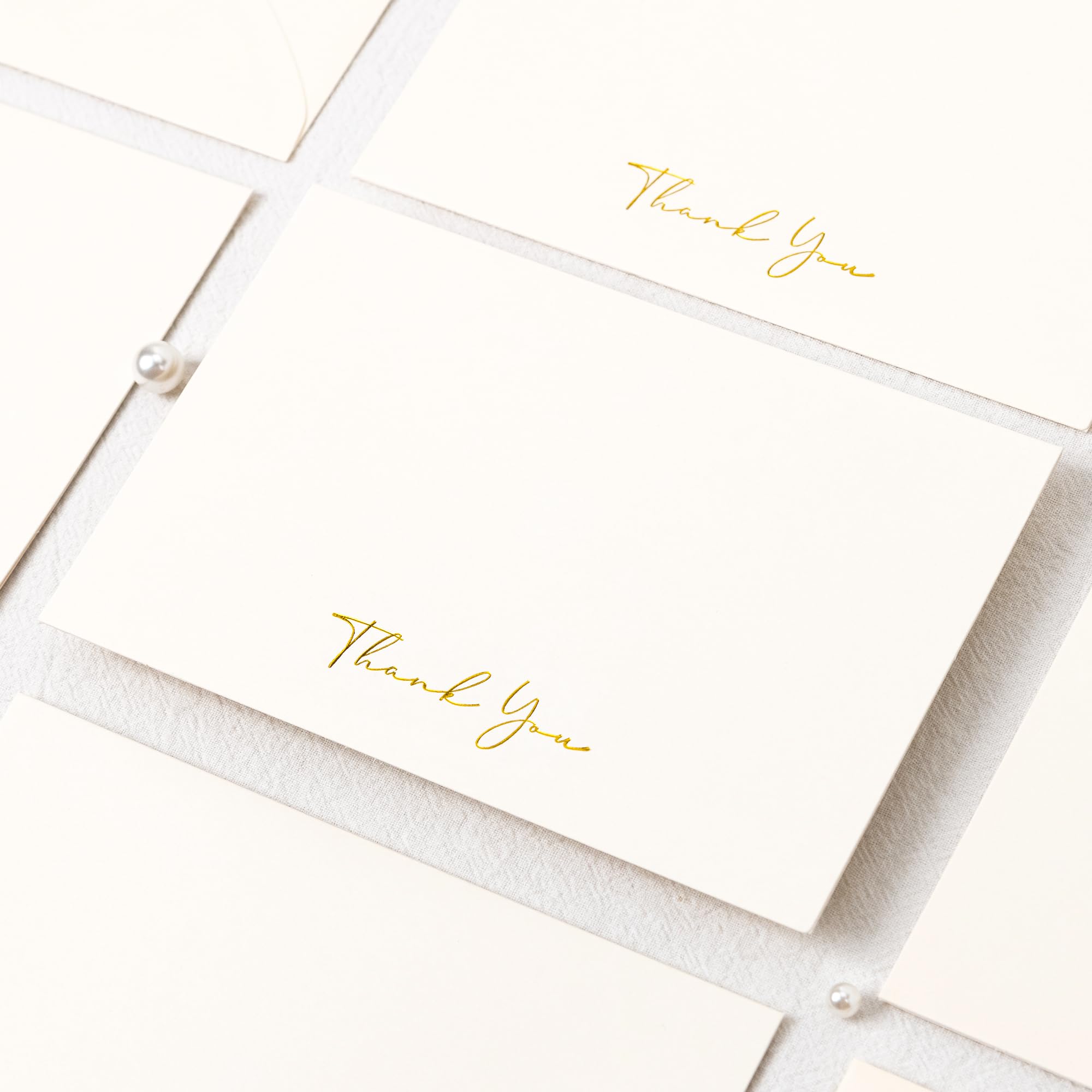Crisky Lot de 50 cartes de vœux de remerciement avec enveloppe ivoire pour mariage, fête prénuptiale, fête prénatale, affaires, remise de diplôme