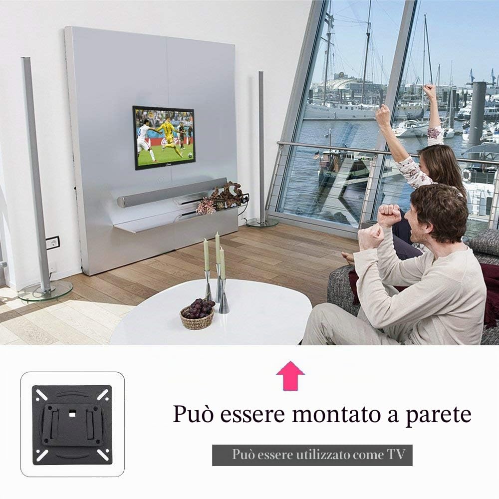 Monitor portatile da 14 pollici, telecamera di sorveglianza con HDMI USB VGA BNC AV, ingresso multifunzione 1024 x 768, display LCD PC, altoparlante integrato