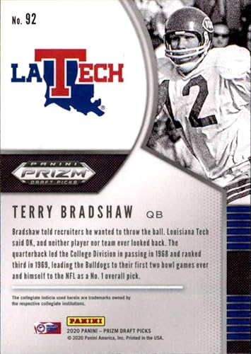 Miniatura 2 de 2020 Panini Prizm Draft Picks #92 Terry Bradshaw Louisiana Tech Bulldogs Football NFL