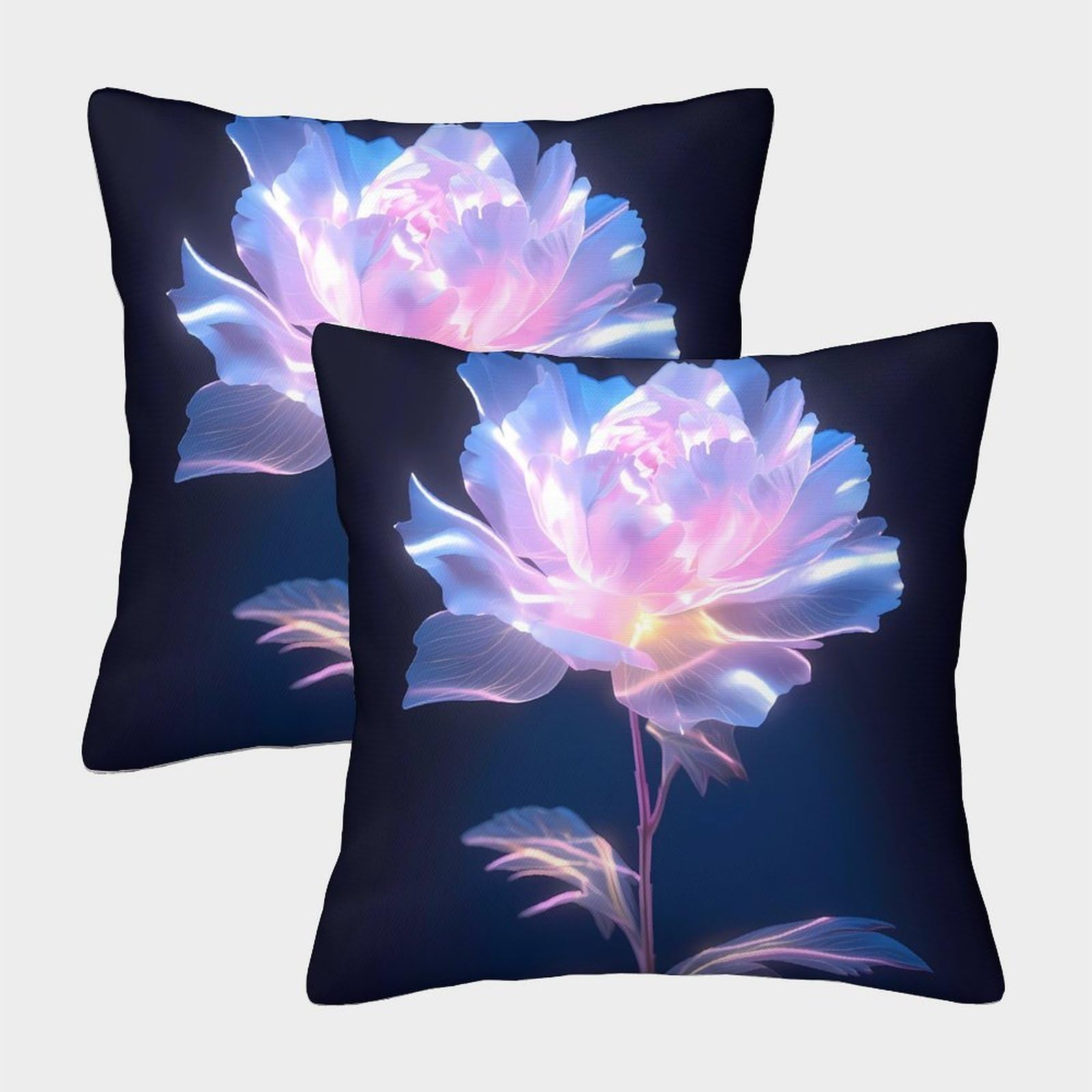 QFVANSIYO Dreamy Floral 3D Printed Pillowcase Microfiber Bedroom Decor Flower Pattern Pillow Cover Soft for Home Use 45x45cm