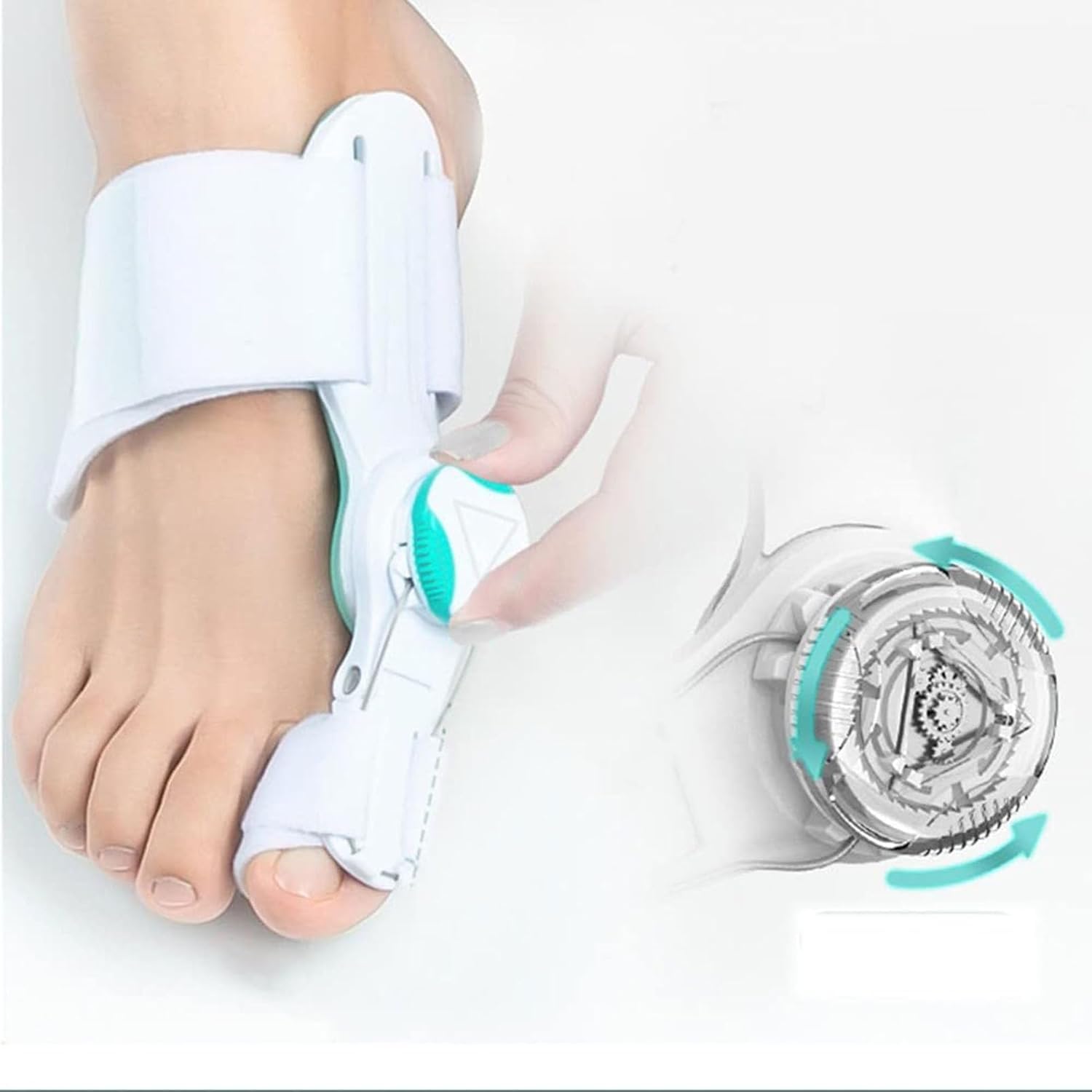 Ortesis para juanetes, enderezador del Dedo Gordo del pie, férula Ajustable para juanetes con corrección de Perilla, restauración del Arco Transversal Correcto, corrección del Hallux valgus