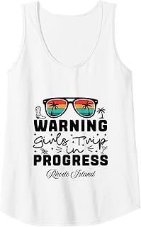 Womens Warning Girls Trip in Progress Vacation Rhode Island Tank Top