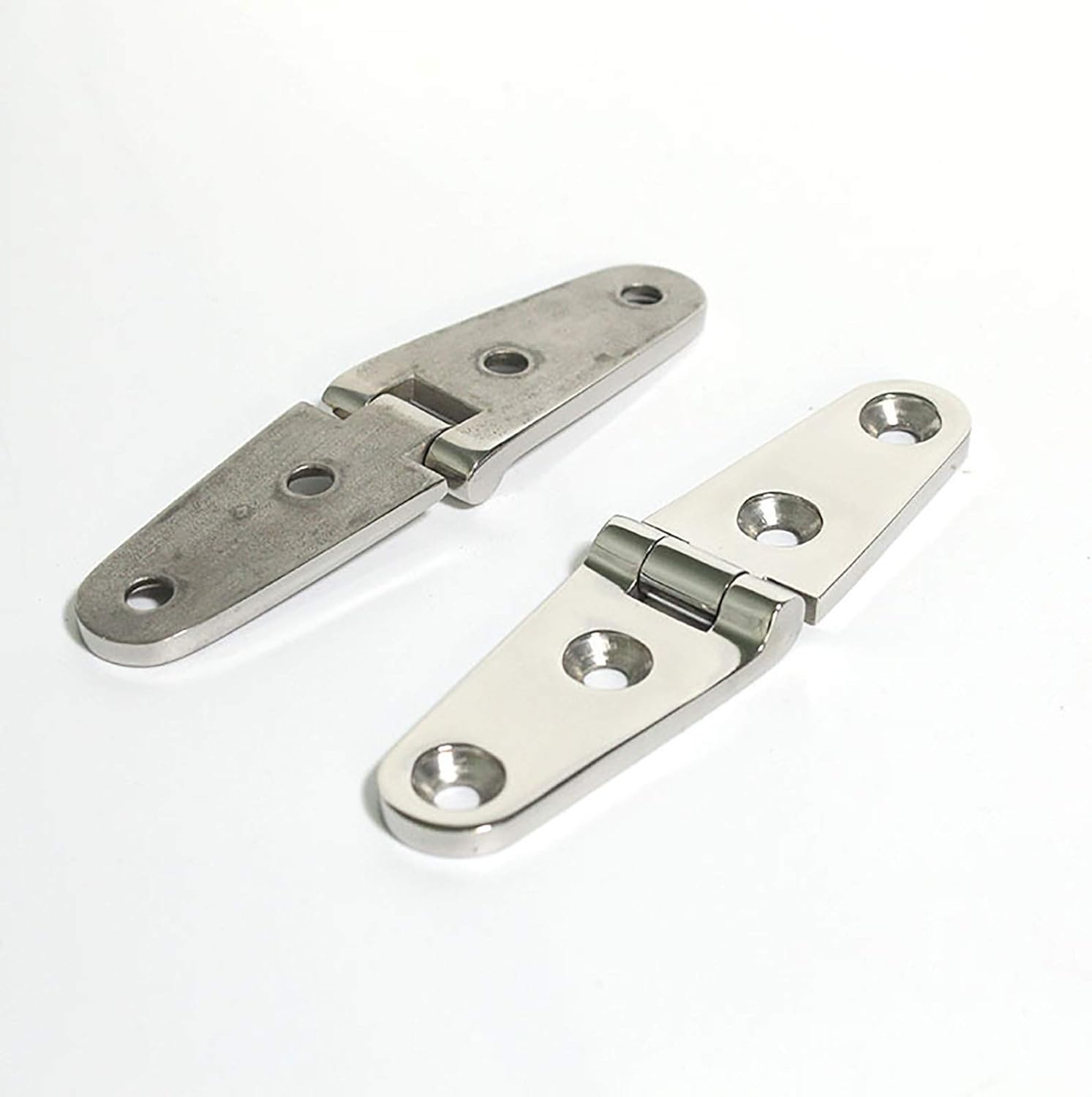 Cabinet Door Hinge Four-Hole Stainless Steel 10 Piece Flat Hinges Glass Strong and Sturdy