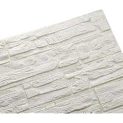 Revestimiento Vinilico Pared Baño Ray-Velocity 3D Ladrillo Pegatina Pared Autoadhesivo Panel Pared Impermeable 3D DIY Wall Stickers Moderno Blanco Decorativo pare Cocina, baño, dormitorio, oficina, fondo TV 60 * 60CM