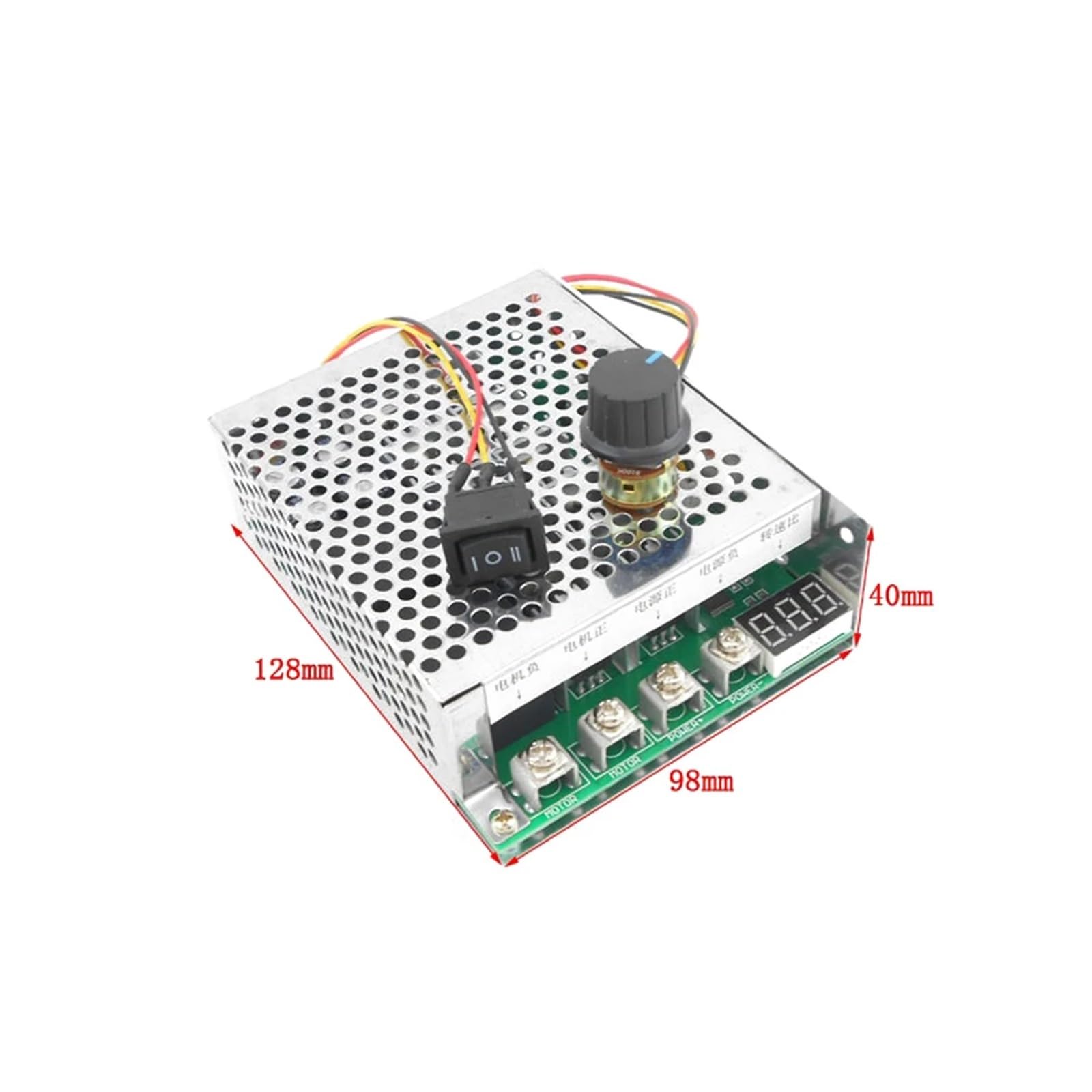 Controlador de velocidad del motor 10-55V 100A, Rotación delantera/trasera, PWM, Regulador de velocidad del motor ajustable, interruptor de control