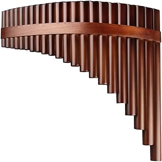 Practicar para Principiantes flauta de pan 22 Tubos Flauta De Pan Instrumentos Musicales C Key Pan Pipes Con Bolsa De Cuero Negro (Color : Left)