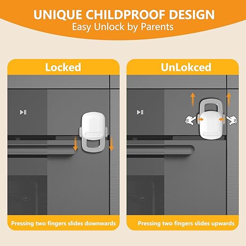 Miniatura 3 de Kit a prueba de bebés, cerradura de puerta para horno, producto de seguridad a prueba de niños para cocina, doble botón, resistente al calor, fácil