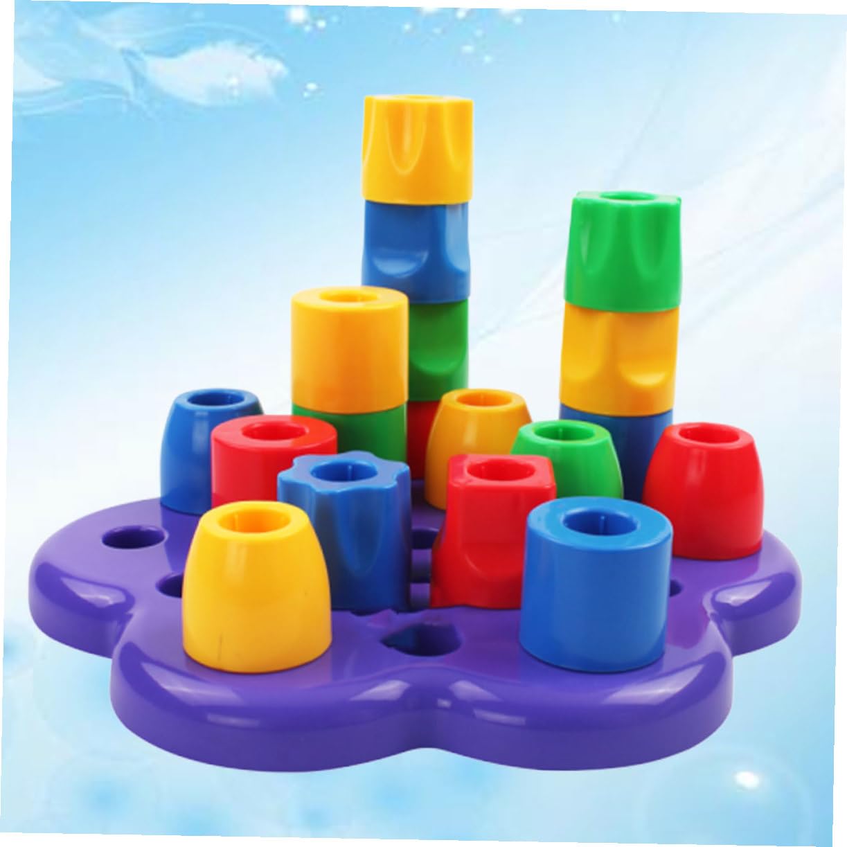 Didiseaon Juguete de Reconocimiento Bloques Apilables de Plástico para Aprendizaje Temprano y Ejercicio Cerebral, Adecuado para Bebés y Niños Pequeños