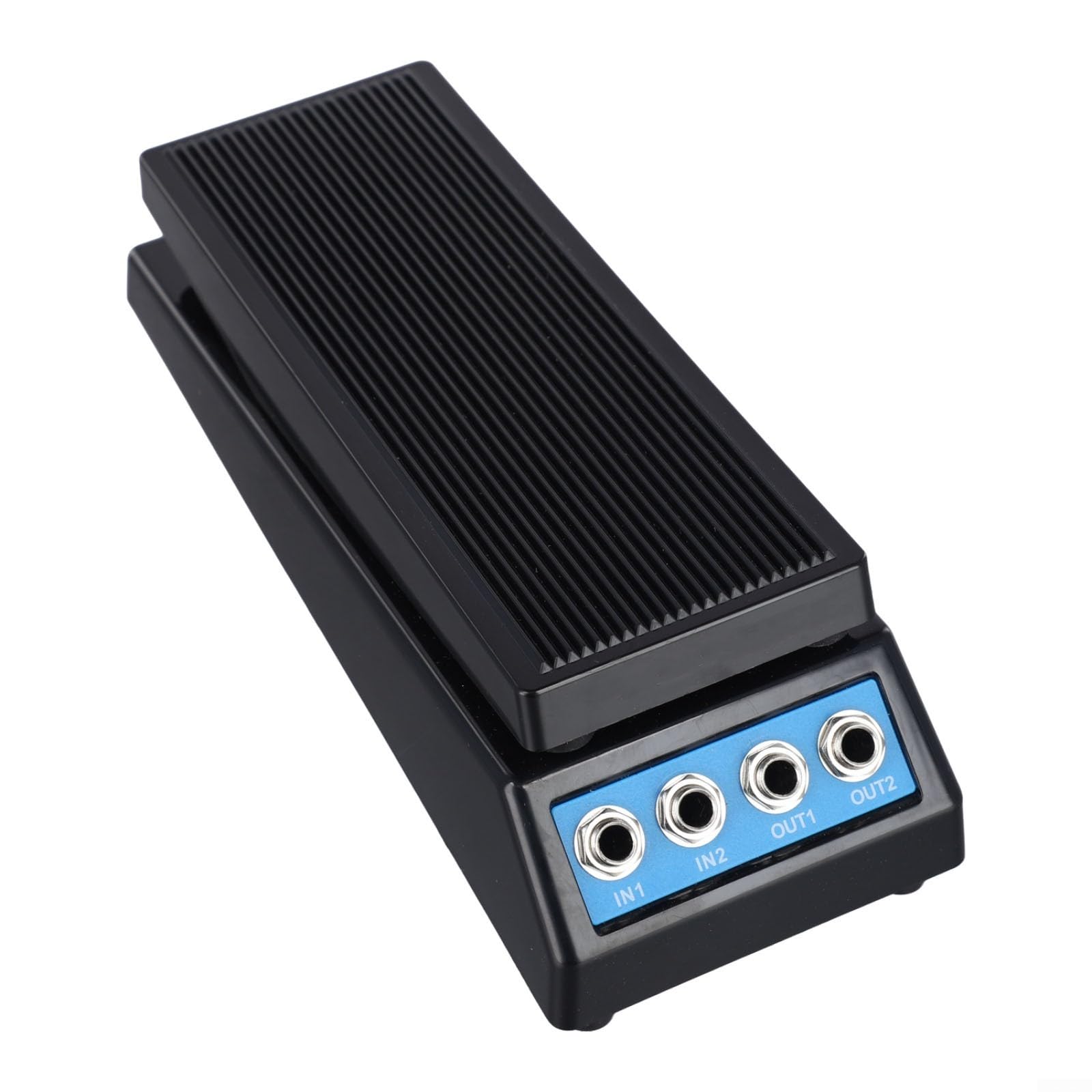 Dual Channel Guitar Volume Pedal für E-Gitarre und Bass Einstellbare Mindestlautstärke mit Anti-Rutsch-Streifen Hochhärte ABS-Material Schwarz