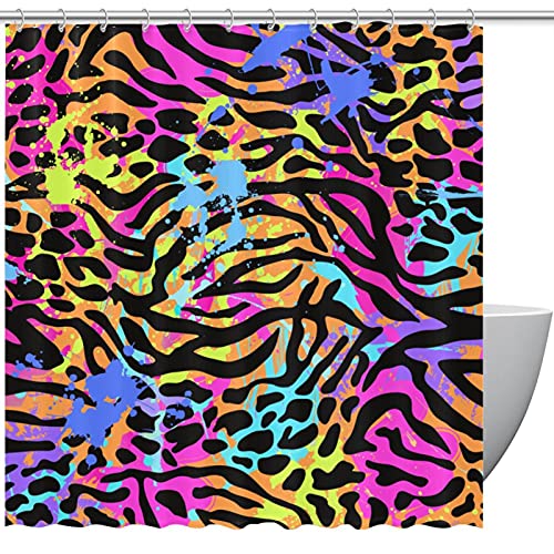 Rideau de douche lavable léopard abstrait 183x183 cm pour éviter les éclaboussures - 2