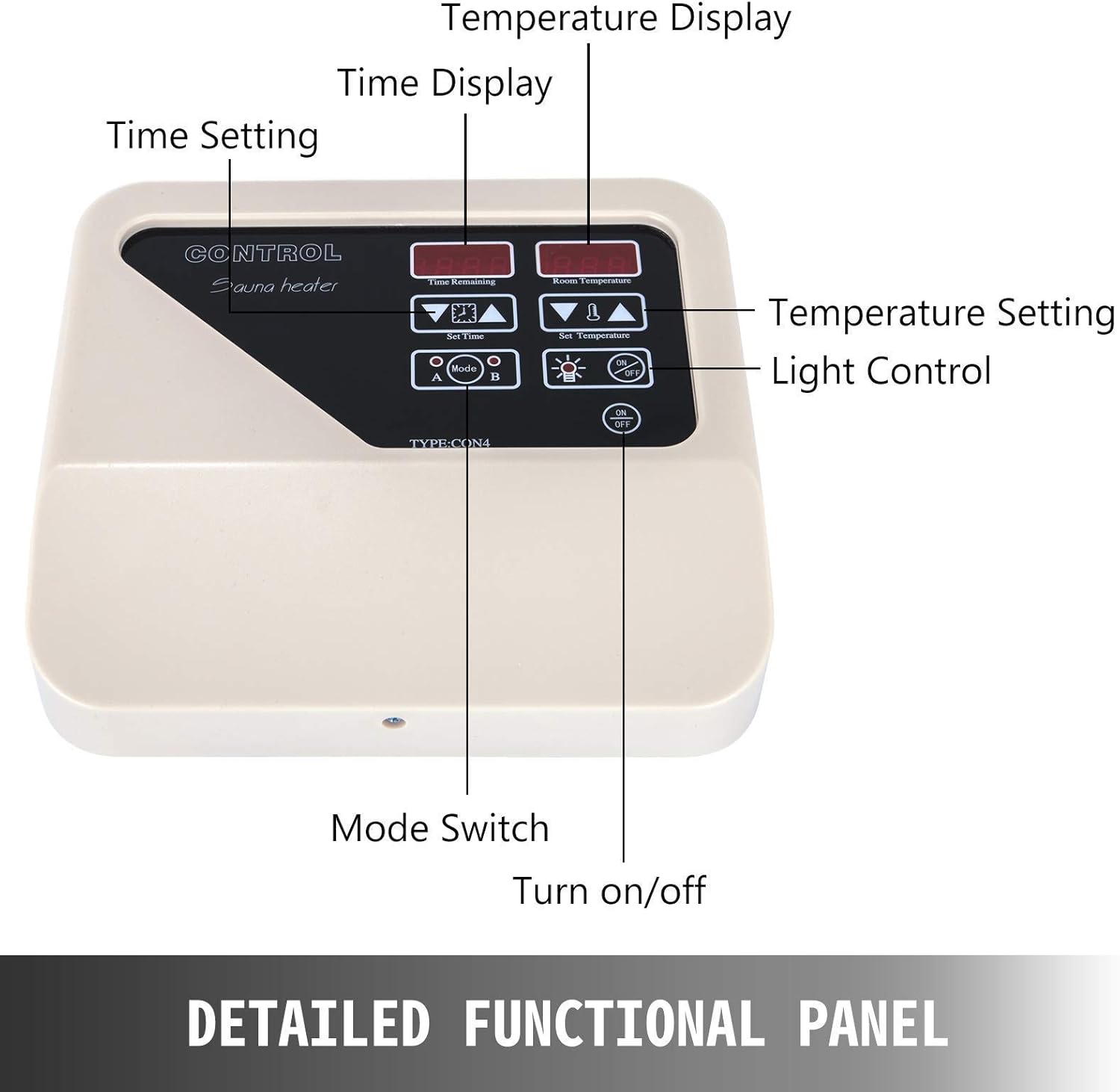 External Sauna Heater Controller for 3KW-9KW Sauna Heaters Control Unit Sauna Stove Controller 104-221℉ Time Temperature TDF