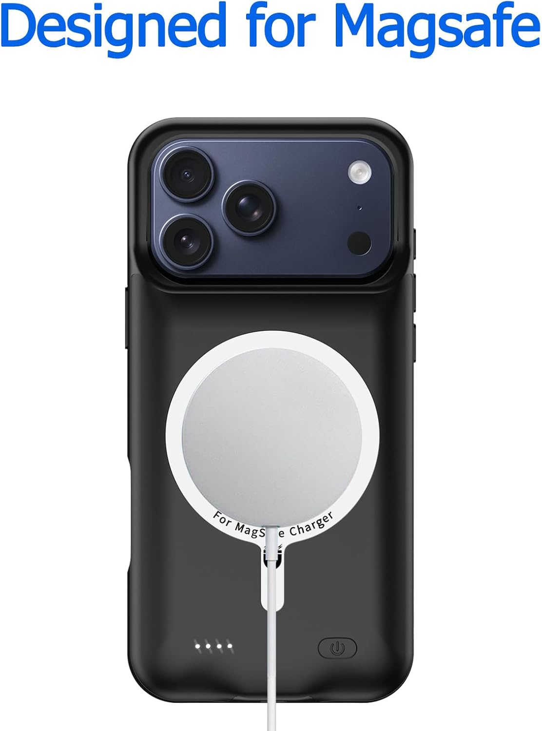 Battery Case for iPhone 17 Pro , 10000mAh Protective Charging Case with Wireless Charging Compatible with iPhone 17 Pro (6.3 inch) Rechargeable Extended Battery Pack Charger Case with Carplay (Black)