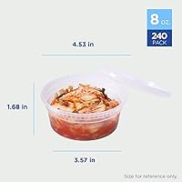 Vista 40 de Karat [24oz - 240 ct] Contenedores redondos moldeados por inyección de PP transparentes con tapas