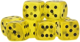Dados de color D6 de gemas de 15 mm (dados de 6 caras) para juegos de mesa y juegos de rol (citrino amarillo)