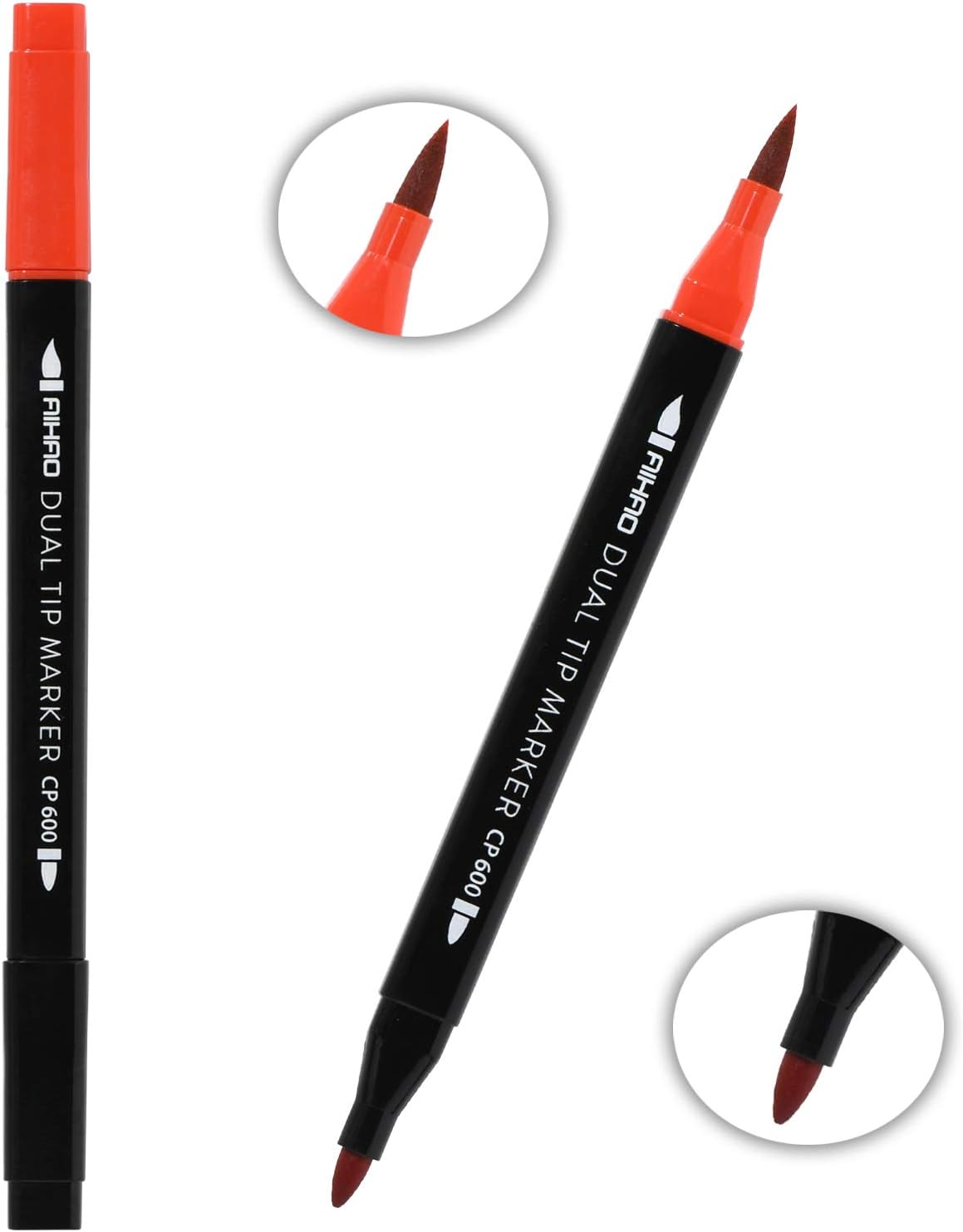 AIHAO Markers for Kids,Dual Tip Markers Set, Brush & Fine Tips, 36 Pack, Super Washable Marker With Stand Portable Box, Coloring, Doodling, Sketching, Art Supplies for Drawing, Journaling - Image 3