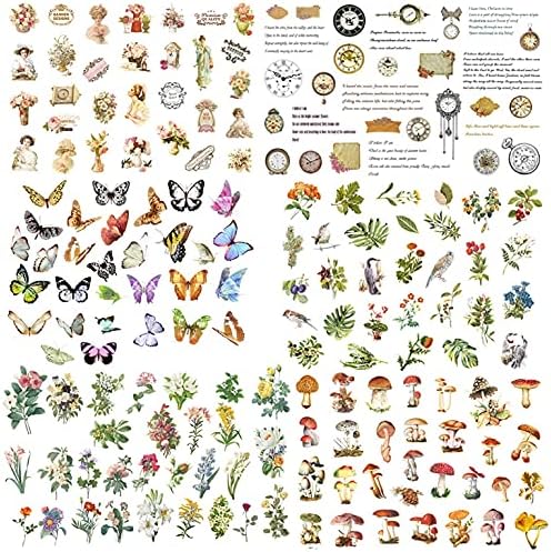 Qililandiy 6 Packs 360pcs Decorative Stickers Shaped Animal Plant Flowers Series Decals for DIY Personalized Bullet Diary Decoration Laptops Scrapbook Album Luggage Cars Books Skateboard