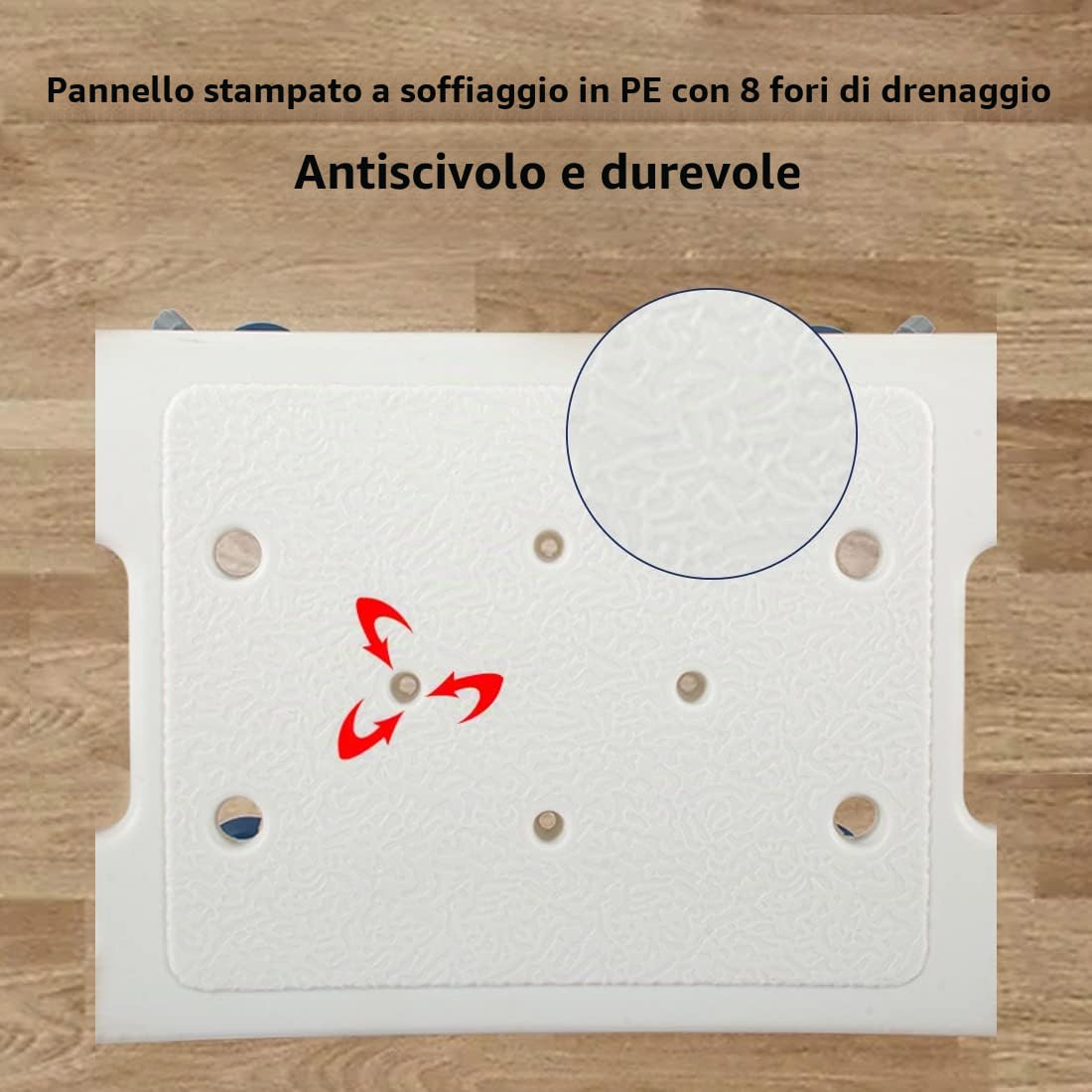 Sgabello doccia Sedia doccia antiscivolo regolabile in altezza per vasca da bagno, sedile doccia leggero per anziani disabili e in gravidanza senza attrezzi