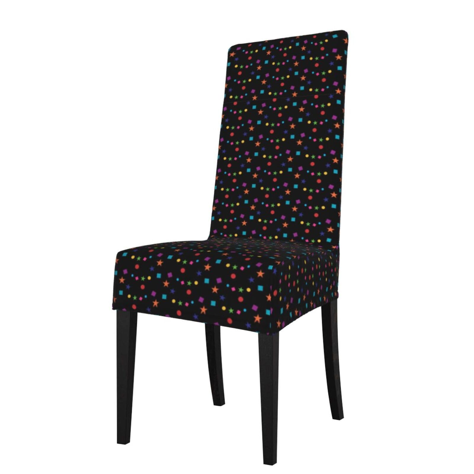 LKYMOH Confetti And Stars, Chair Covers Stretch Chair Slipcovers for Dining Room, for Party Pet Protection Universal Fit Soft Polyester