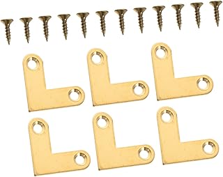 DOITOOL 6pcs Right Angle Connector Corner Shelfs Metal Shelf Clothes Hanger Connector Brass Corner Brass Corner Bracket Corner Shelf Support Copper Golden Photo Frame Antique Hanger Stand