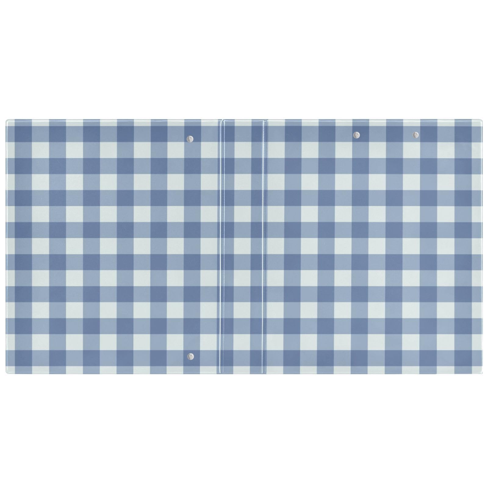 Raccoglitore ad anelli a D con motivo scozzese, grigio e blu, 3,8 cm, per carta formato lettera