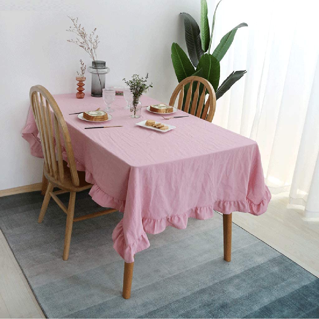Nappe rectangulaire en lin et coton épais style premium avec bordure