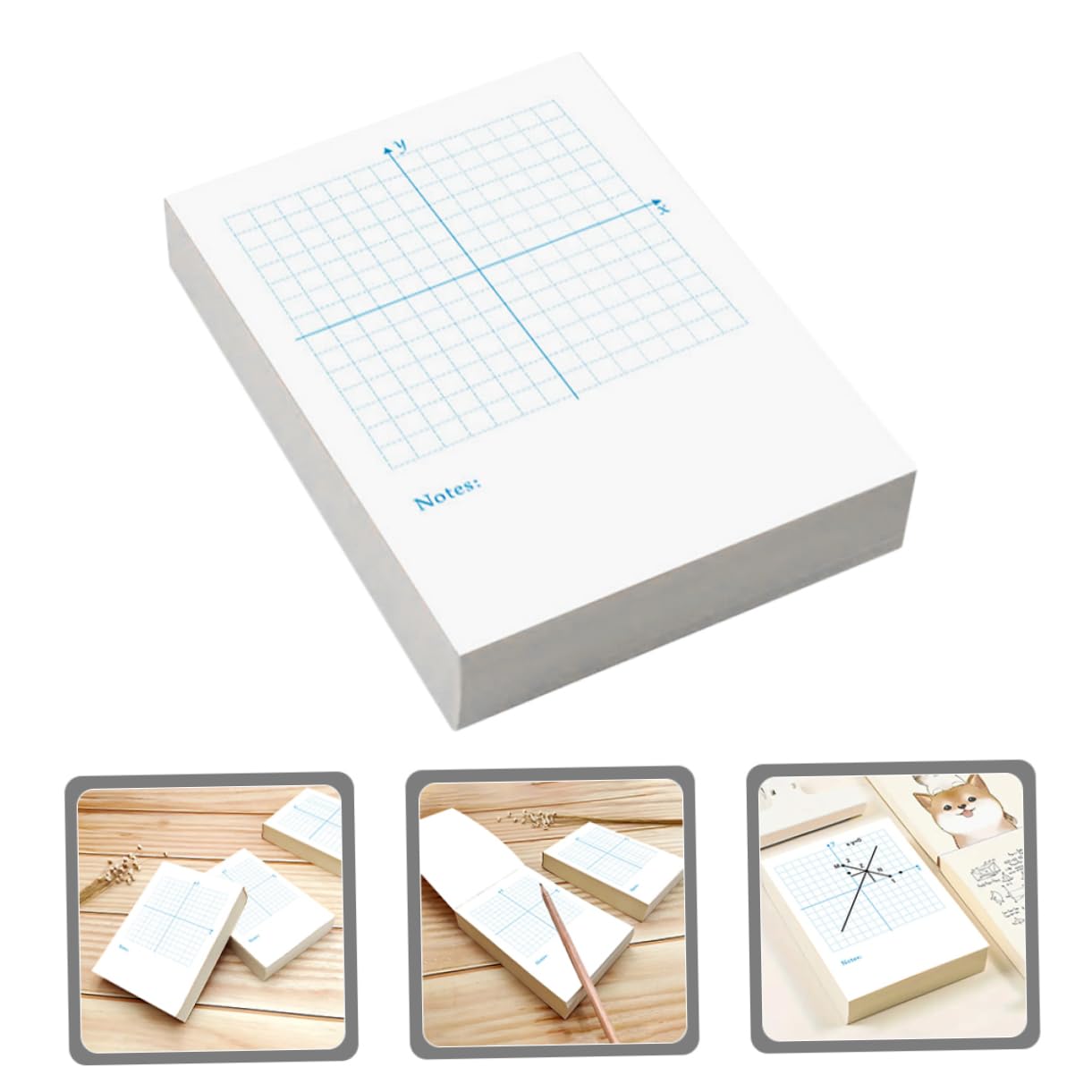 HOMSFOU 4 Piezas Libro De Ejercicios En Línea De Número Matemáticas Alto Aula Computadora Portátil Coordinar Punteado Dibujar Blocs De Notas Adhesivos Forrados Índice Plano Papel