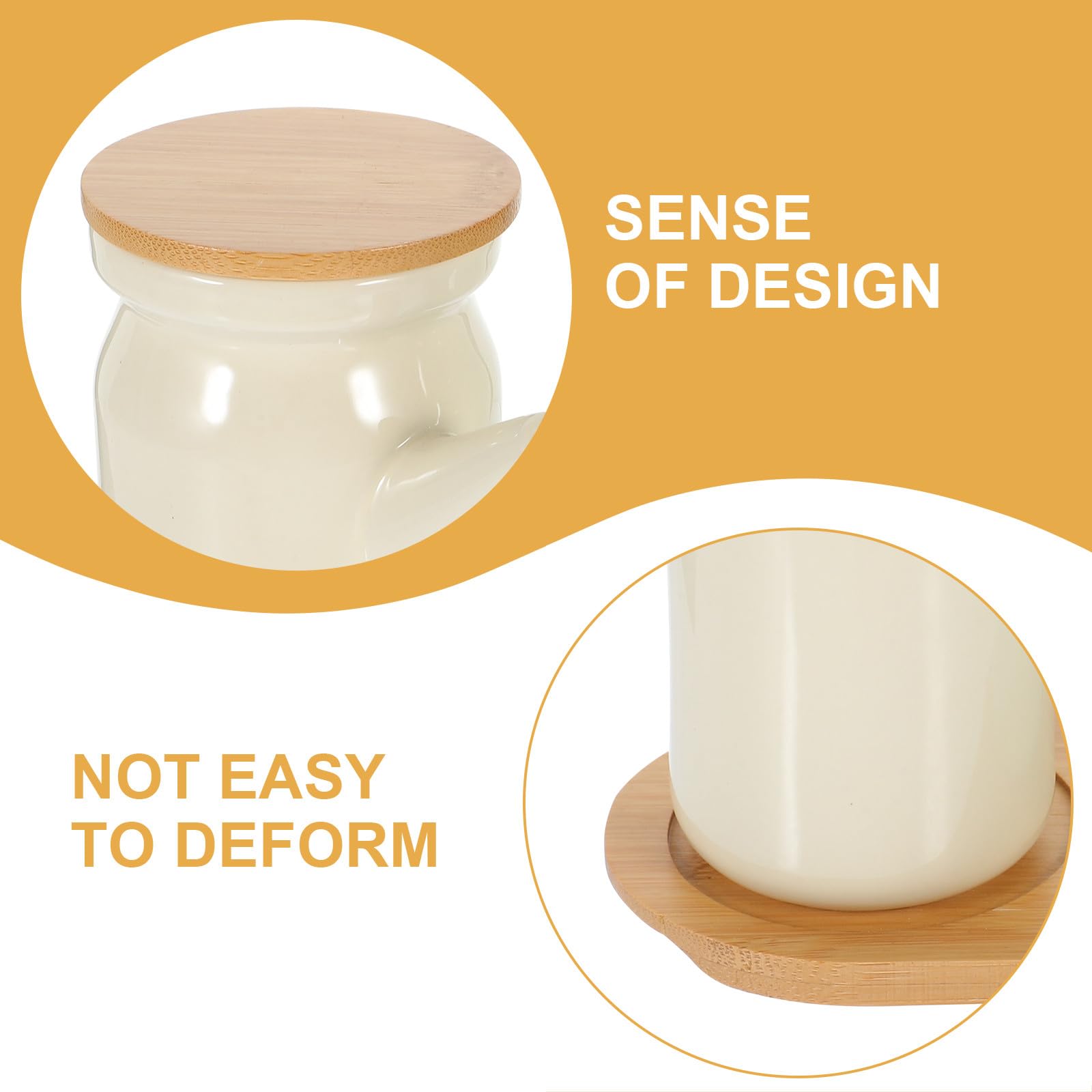 Angoily Set di Barattoli per Spezie da Cucina in Porcellana Bianca con Base Compatta e Coperchi Individuali, Contenitori per Condimenti e Oli per Domestico e Buffet