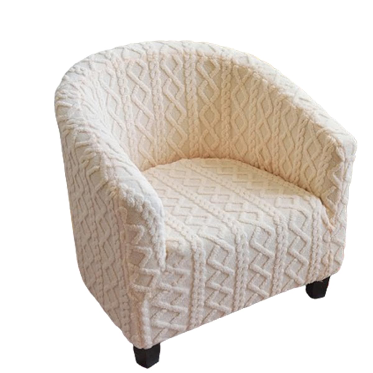 Surwin Velvet Tub Chair Covers, Solid Colour Armchair Cover Jacquard Stretch Furniture Protector, Solid Colour 650g Thickened Bucket Chair Slipcover for Bar & Home Office