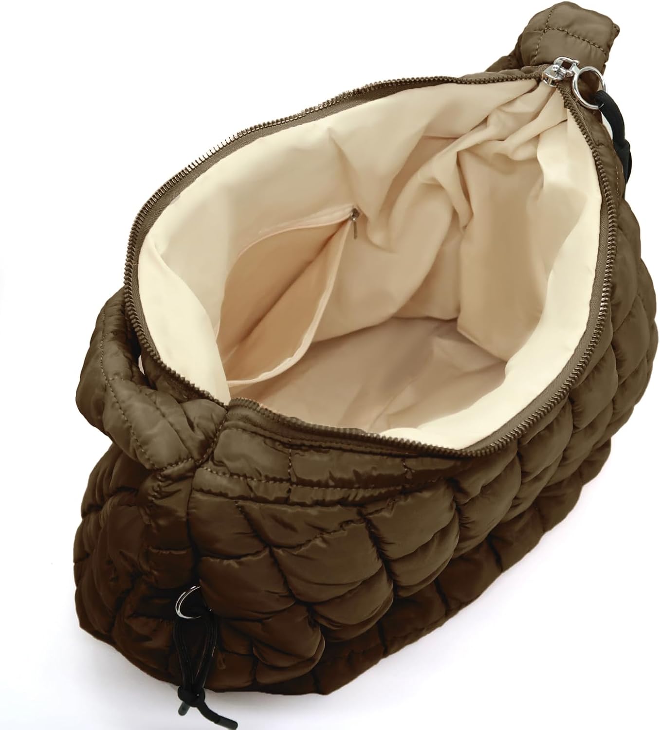 Puffer Tote Bag for Women Large Quilted Tote Bag Soft Puffy Crossbody Bag Quilted Carryall Bag Hobo Handbags - Image 6