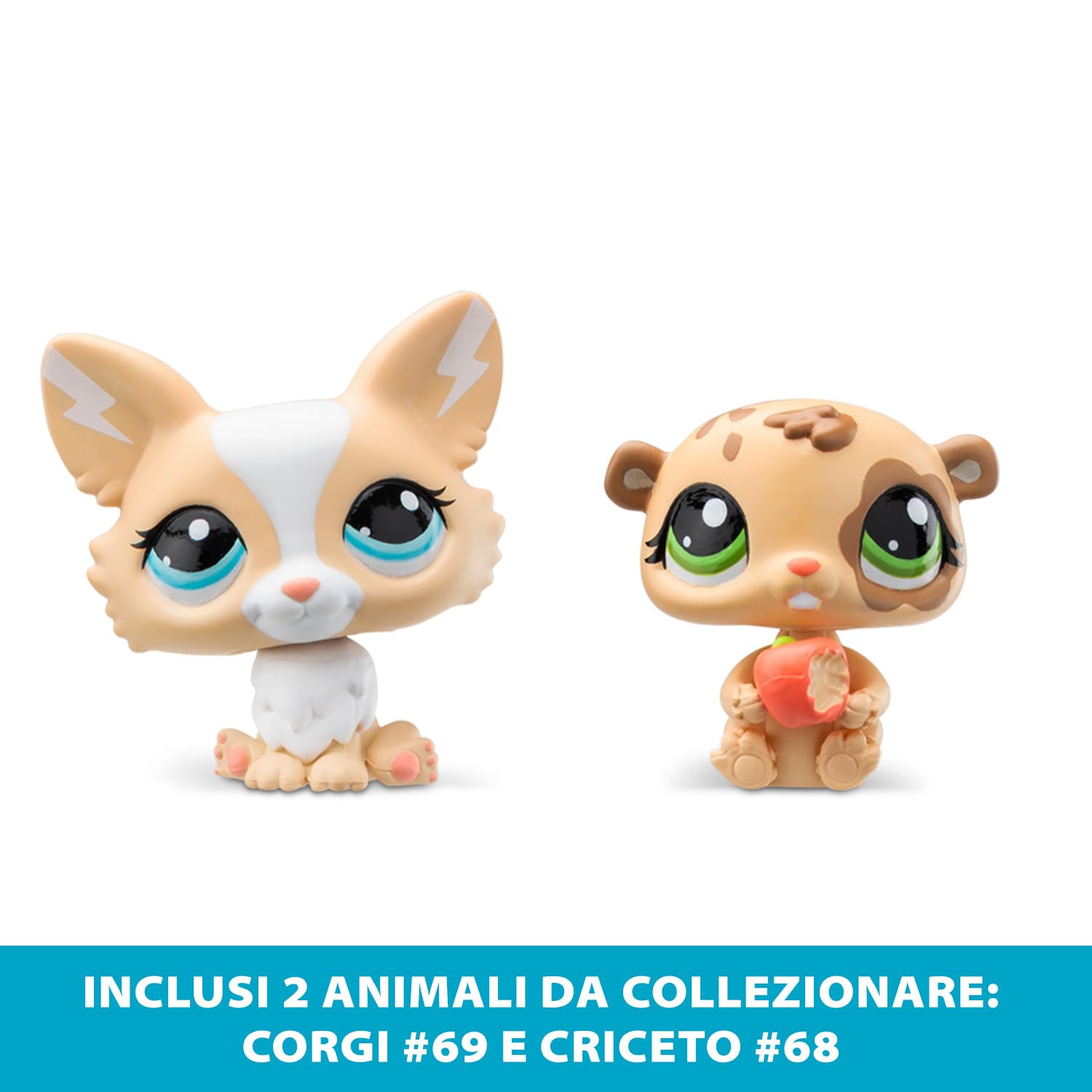BANDAI Littlest Pet Shop, Czas zabawy Playset, mobilne głowy, Gen 7 (zwierzęta domowe #69 i #68 Ekskluzywne zwierzęta do zabawy), dla dzieci od 4 lat, BF00519 wielokolorowy