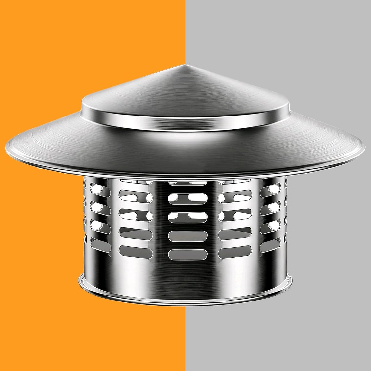Stainless Steel Stove Pipe Cap, Round Chimney Caps, Chimney Cover with Screen, Rain Caps for Outside, Chimney Caps for Fireplace Flue, Furnace Chimney(110mm(4.3in))