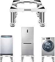 Vista 1 de Base antideslizante para lavadora, soporte para nevera, base ajustable multifuncional para lavadora y secadora, soporte de pedestal