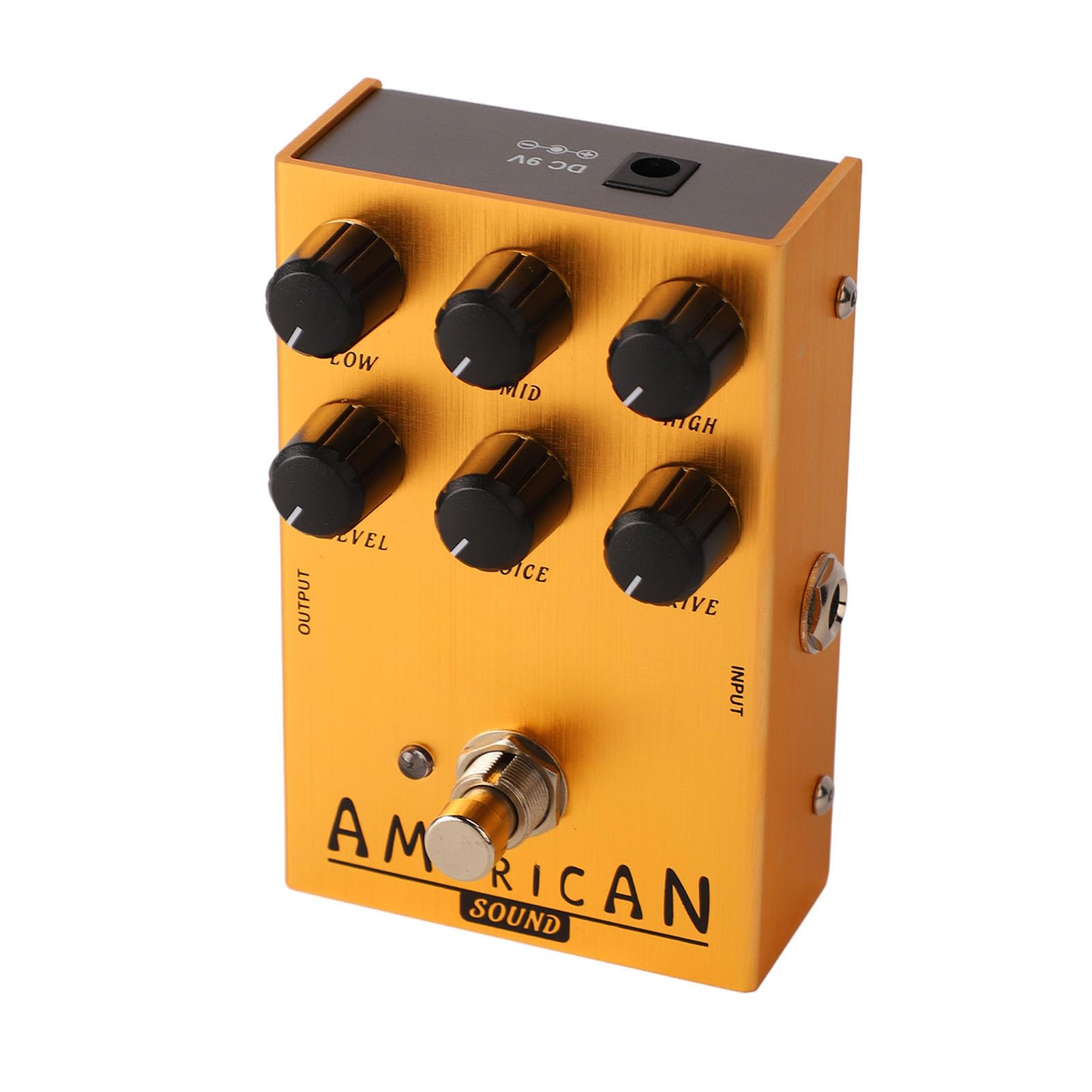 Pedal de Accionamiento de Efectos de Guitarra Eléctrica, Pedal de Distorsión Estructura Estable Buena Apariencia Aleación de Aluminio con 4 Pads para Interpretación de Guitarra