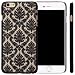 iPhone 6/6S Case, Berry Accessory (TM) Damask Design Pattern Rubber Coating Ultra Slim Fit Hard Hybrid Case Cover for Apple iPhone 6/6S (4.7 inch) + Berry logo stand holder (Black)