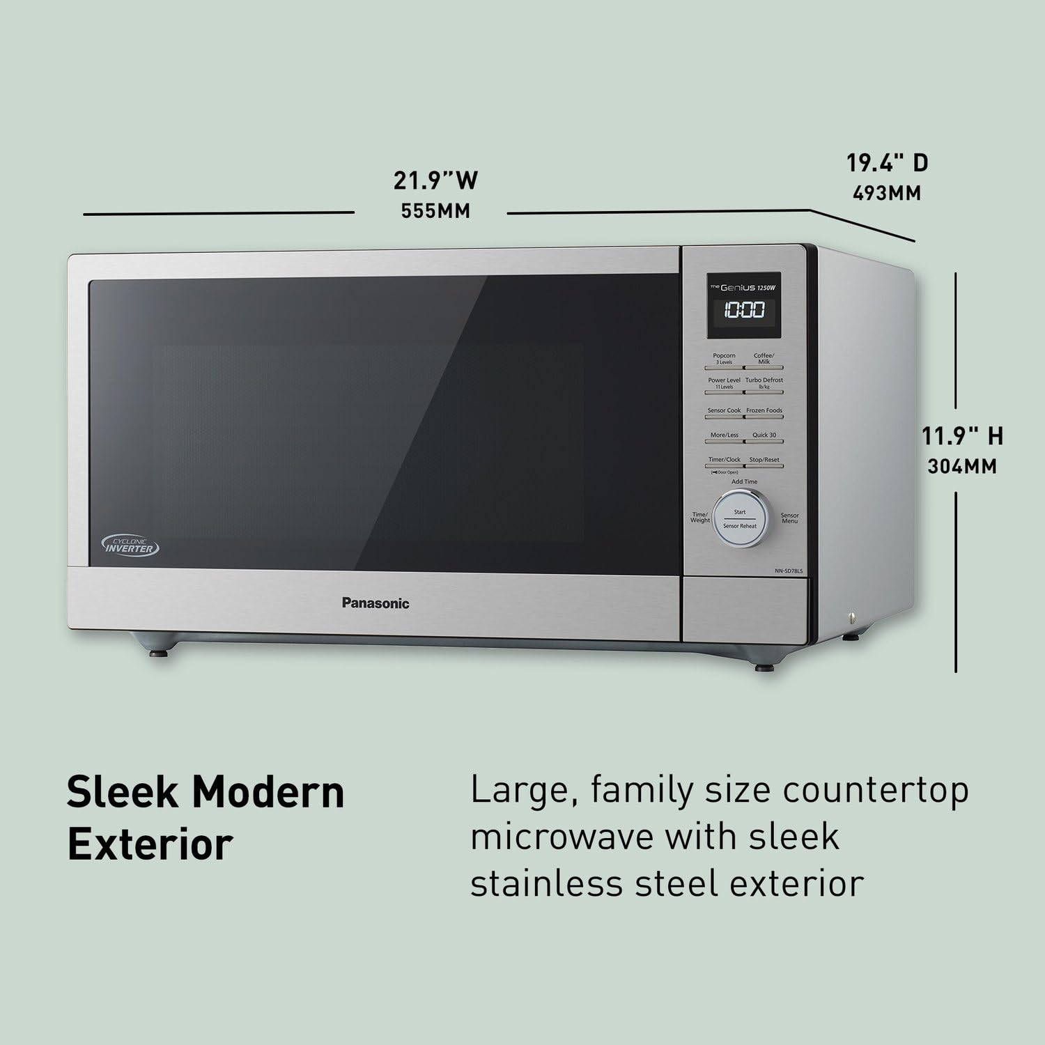 Panasonic NN-SD78LS 1.6 cu.ft Cyclonic Inverter Countertop