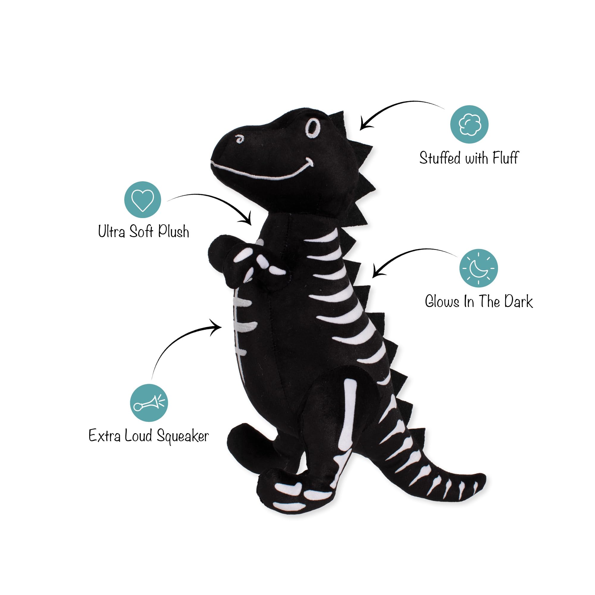 Fringe Studio Pet Toy Trick RAWR Treat Brilla en la Oscuridad, Juguete de Peluche para Perros, colección PetShop (314607)