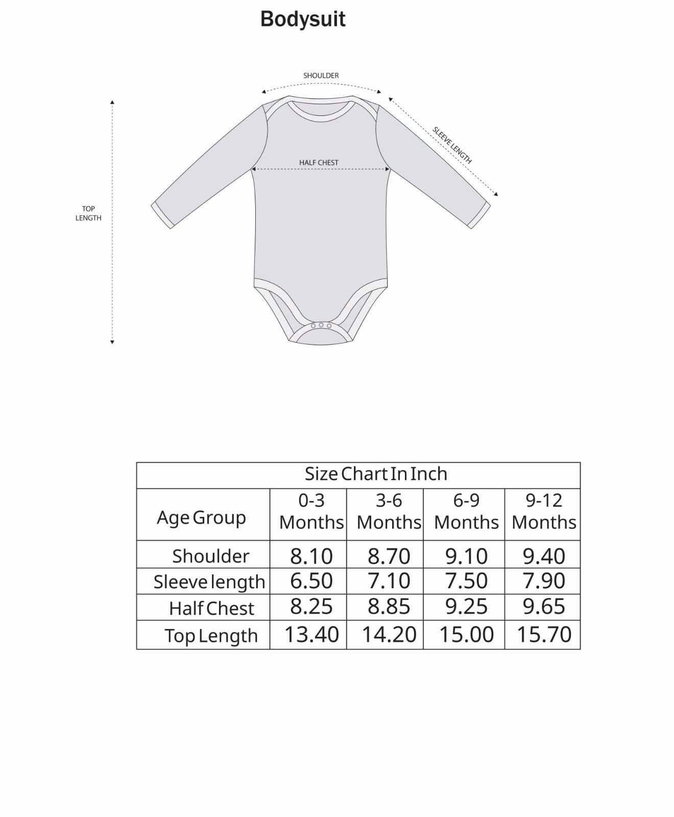 BUMZEE Body de una pieza de algodón con media manga, para bebé, para niños (Peb11025027)