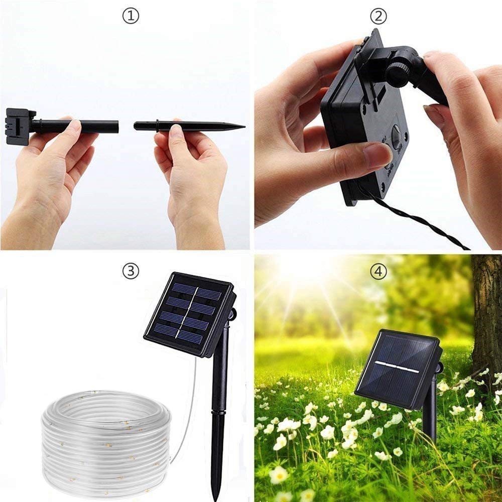 100LED Solar Tube String Light 8 Kinds Of Waterproof Outdoor Led Warm White Copper Wire Light For 2024 Garden Decorative Lights - 39 - View #5