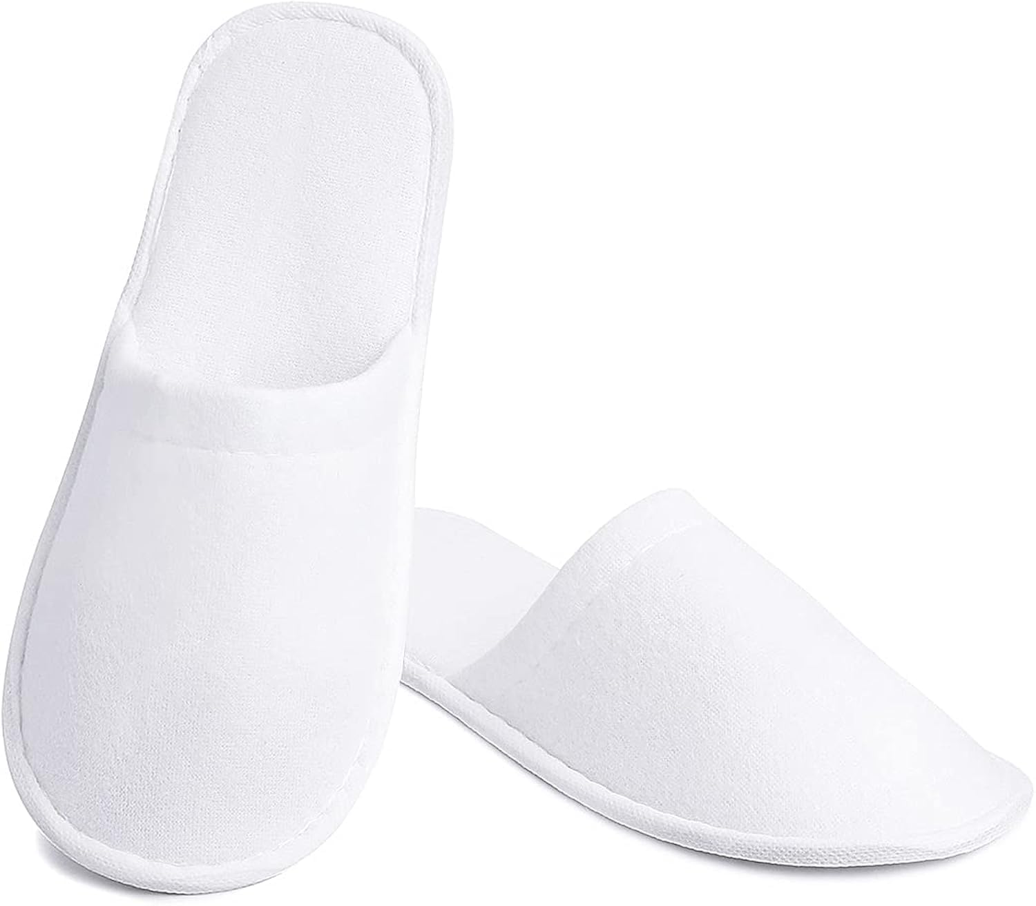 C&G INDIA 25 Pairs White Disposable Slippers, Cotton Closed Toe Spa Slippers for Women and Men, Breathable Non-Slip Slippers for Hotel, Guests, Travel-image-42