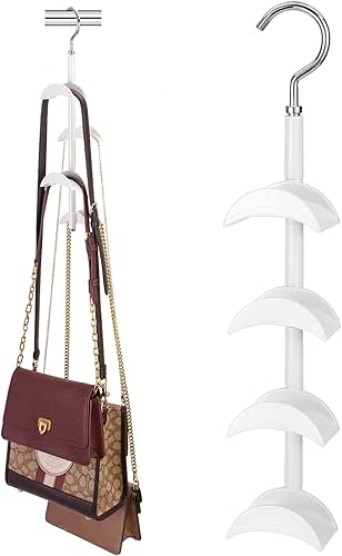Purse Hanger for Closet - Rotating Handbag Hanging Hook Bag