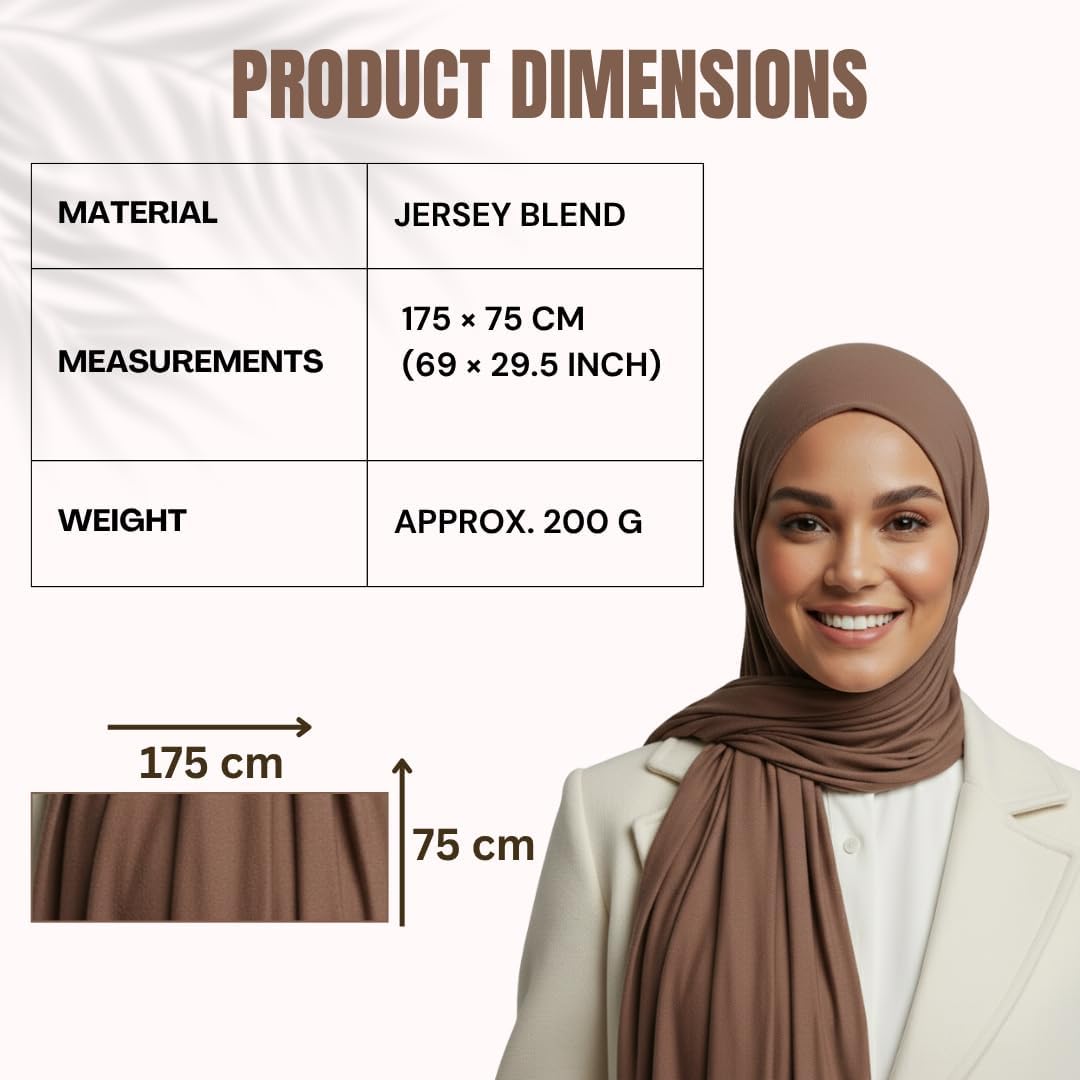 NOOR Premium Jersey Hijab Set - 3-Pack Soft & Breathable Head Scarf Wrap for Women in Gift-Ready Box - Image 4