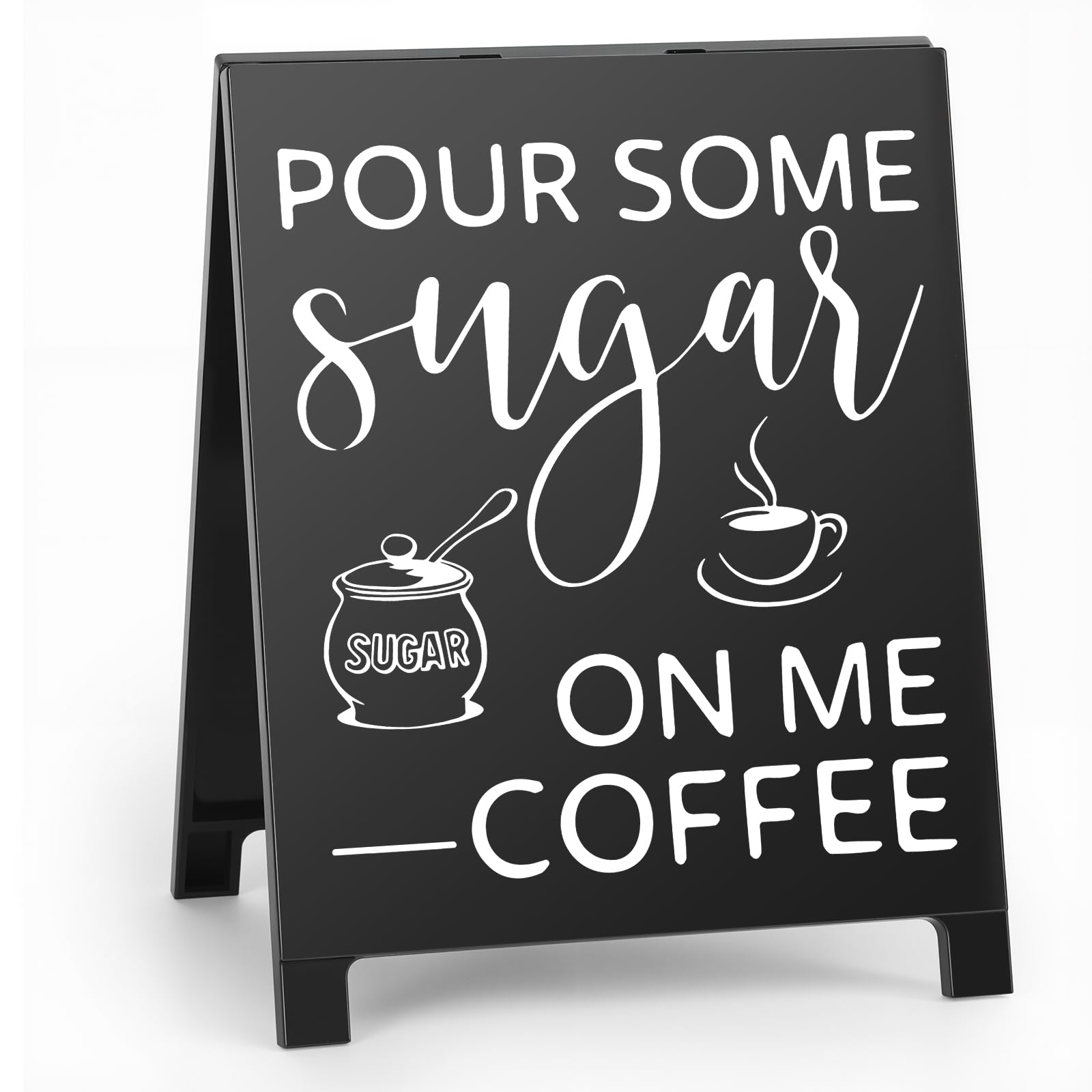 Pour Some Sugar On Me Coffee Desk Decor Sign Retro Coffees Shop Table Display for Coffee Station Home Office Kitchen Bar Cafe Counter Bookshelf