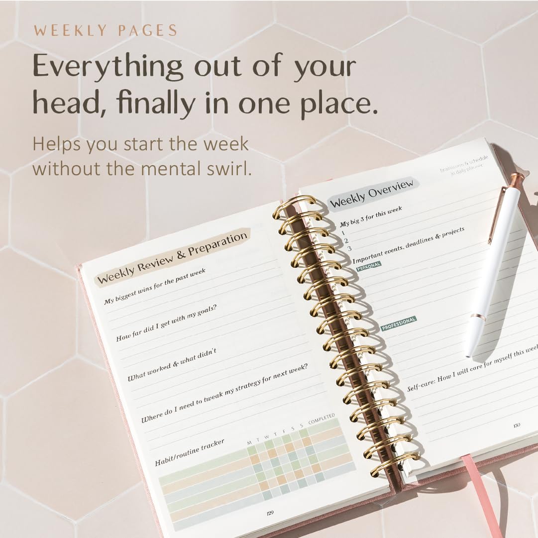 The ADHS Planner – Undatierter täglicher Wochenplan Organizer Tagebuch für unorganisierte Menschen – Gewohnheitstracker zeichnet Emotionen und Stimmung auf – akademische Ziele – Struktur und Fokus für