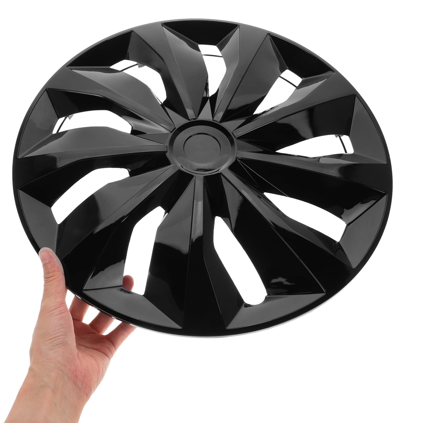 iplusmile Enjoliveur De Roue 15 Pouces Noir Couvre-Moyeu Universel pour Jantes Voiture Accessoire Extérieur Facile À Installer Protection Durable