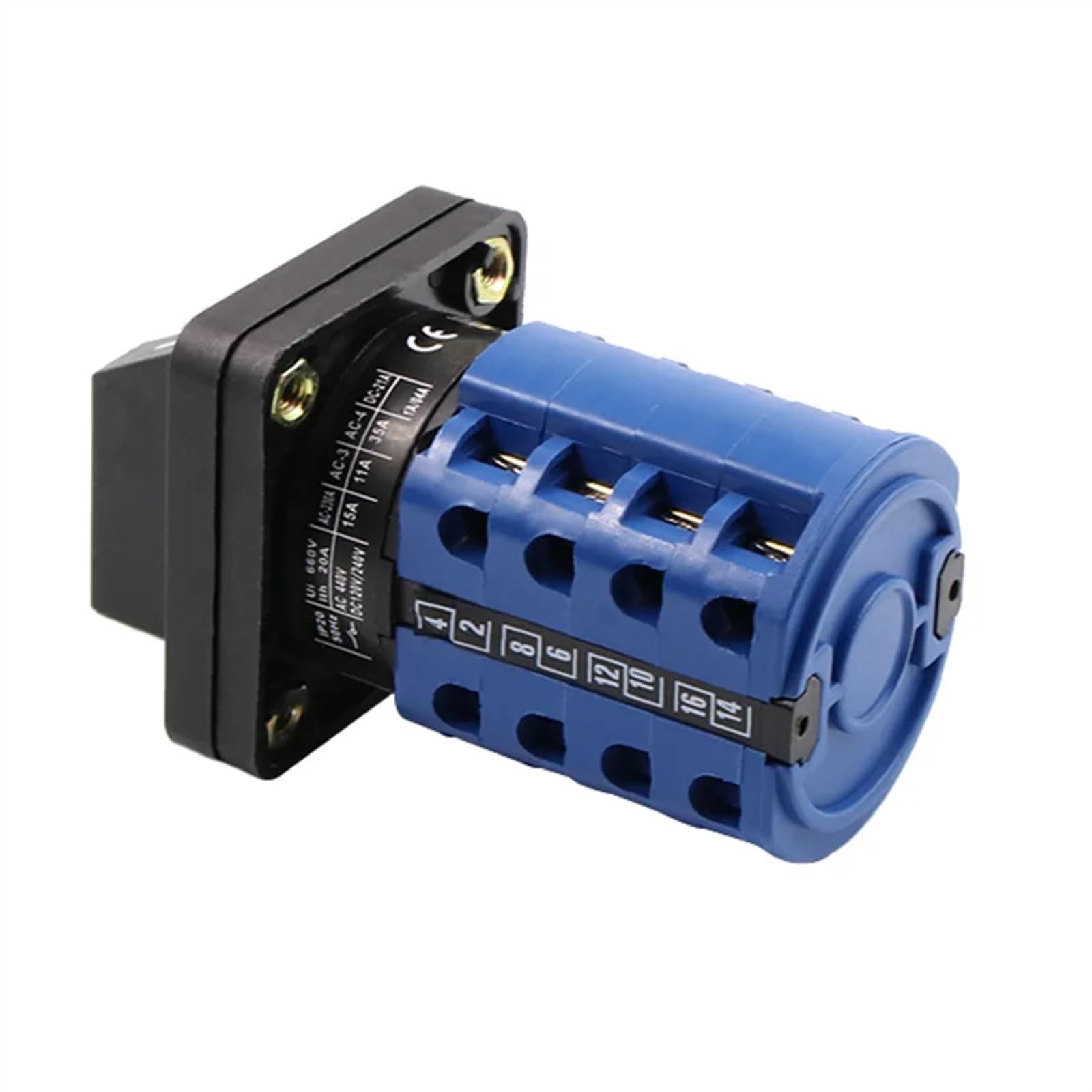 Commutatore a camma rotante 660V 20A Commutatore rotativo a 8 posizioni 16 terminali Interruttore elettrico motore di controllo a 4 poli