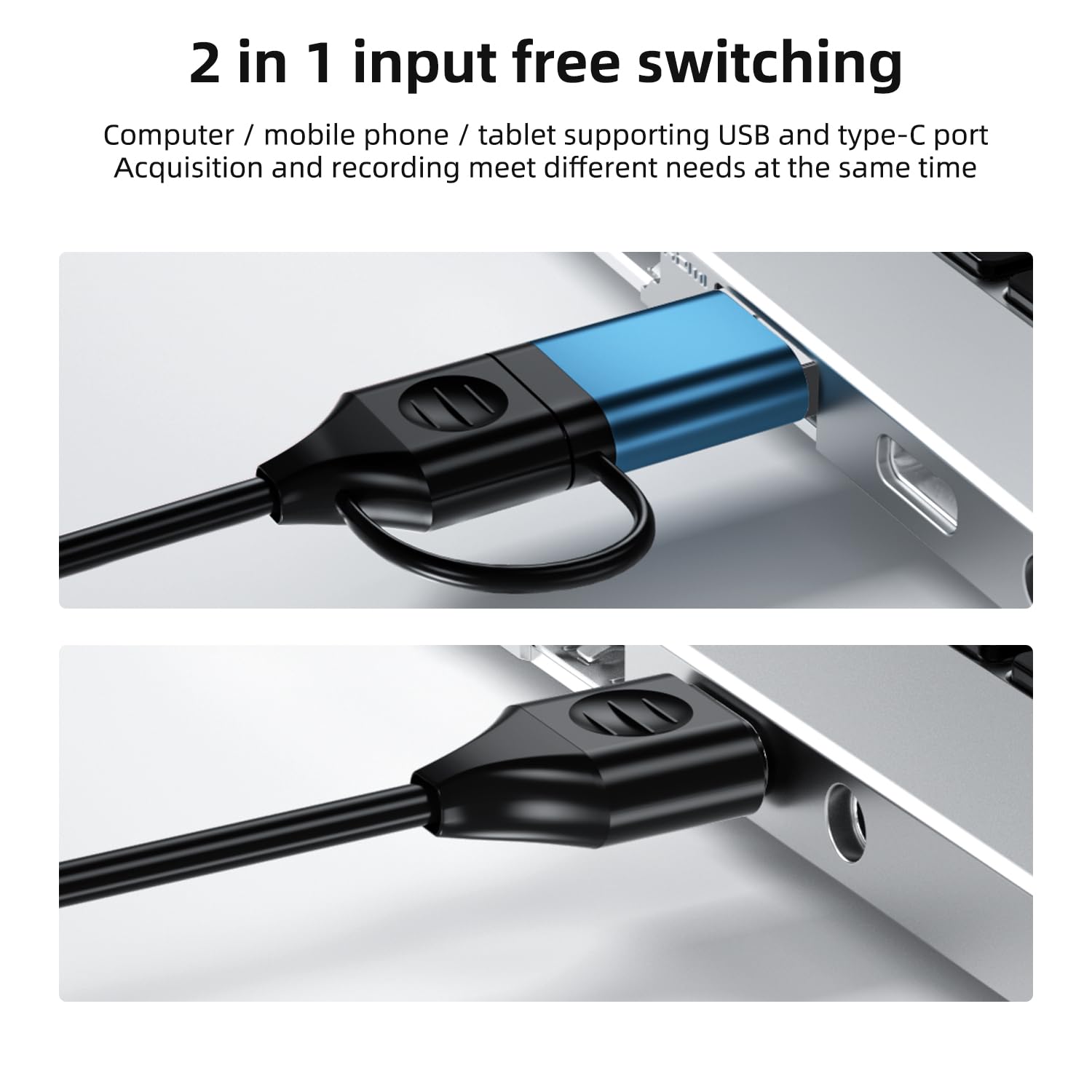 YCE 2 Meter USB3.0 captura de vídeo de captura 4K HMDI a USB3.0 A/Tipo C Adaptador con 100W PD Video Game Capture para la edición de vídeo/juegos/streaming/enseñanza en línea