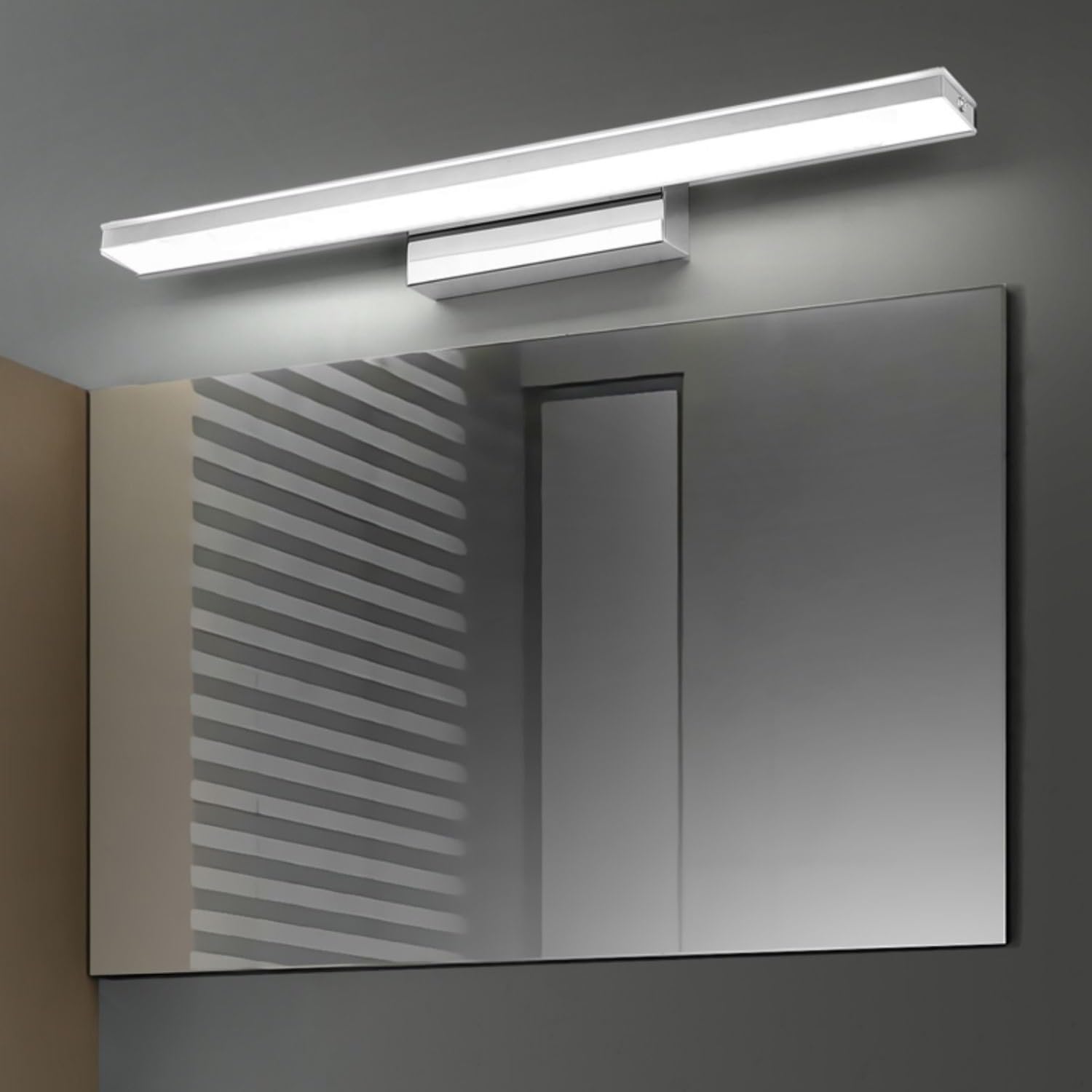 Spiegelleuchte Spiegellampe LED-Schminktischleuchten, einfaches Design, gebürstetes Chrom, Aluminium, Spiegelfrontleuchte, Badezimmerbeleuchtung, Schminkspiegel, Wandleuchte(White Light)