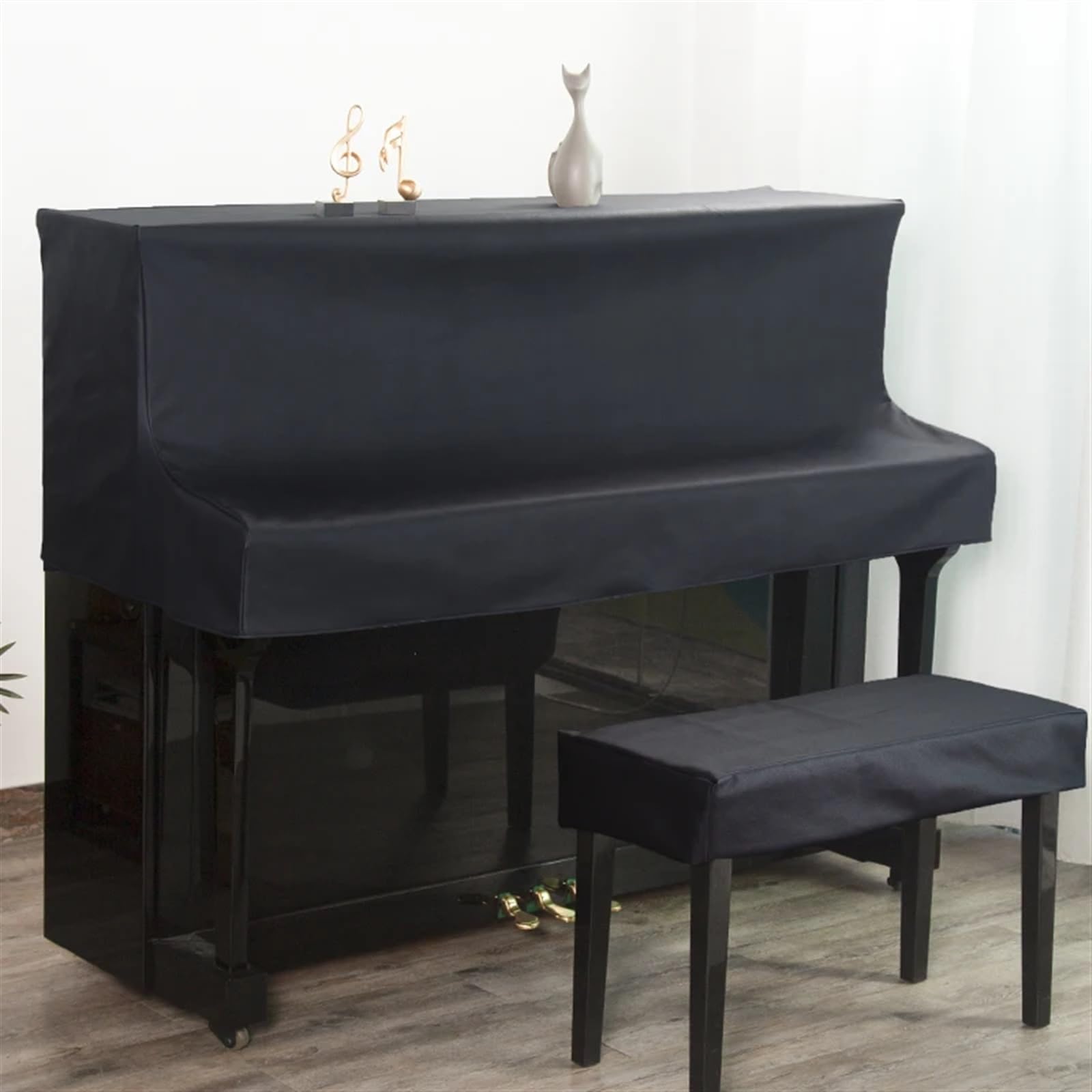 Semplice e lussuosa copertura for pianoforte, lavabile senza lavaggio, in tessuto scientifico tecnologico, mezza for(White,Height 126-133 piano)