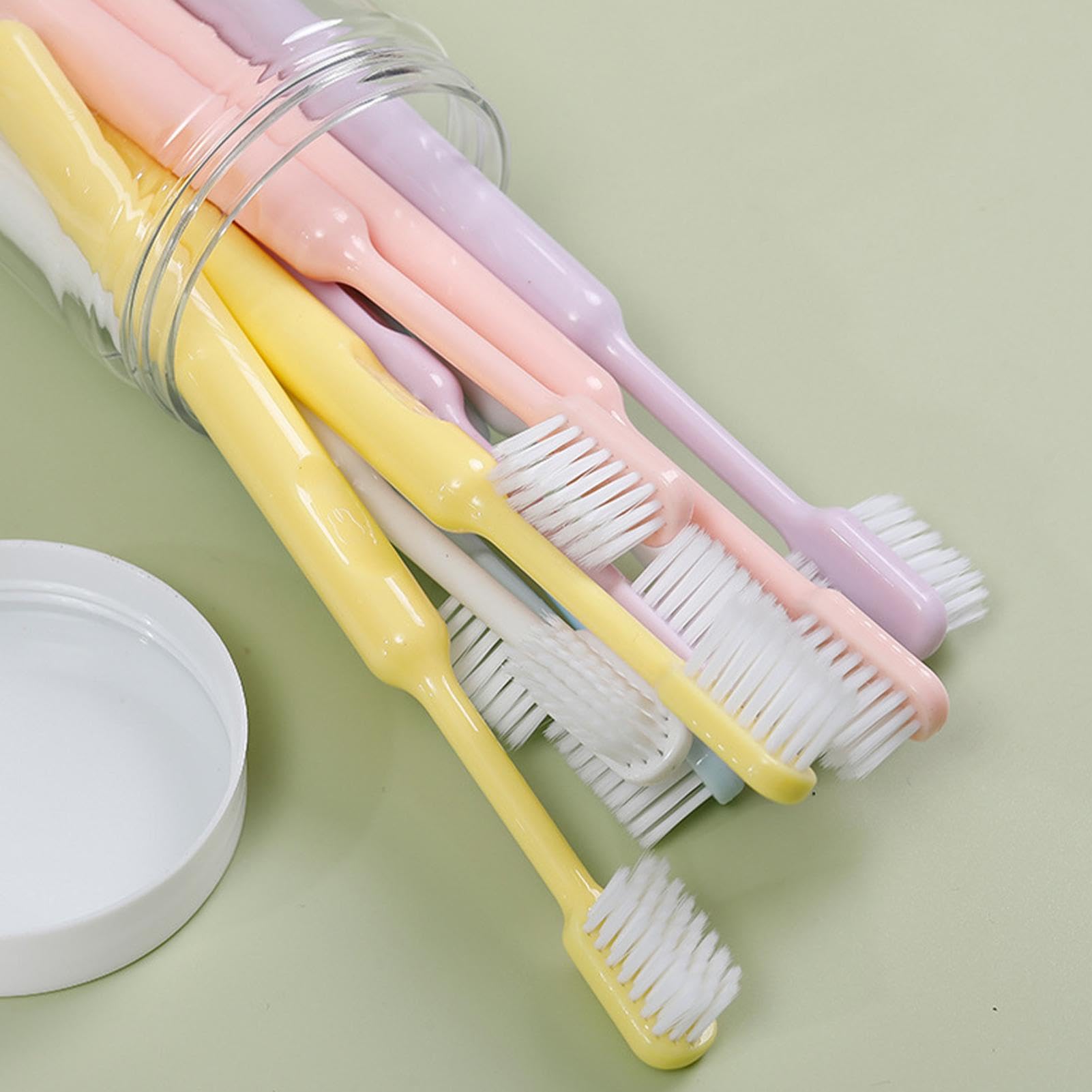 Spazzolino da denti di famiglia morbido, spazzolino da denti per la | famiglia | Spazzolino da denti da viaggio 10 pezzi Spazzolino da denti per la pulizia delicata,Set familiare con manico roton